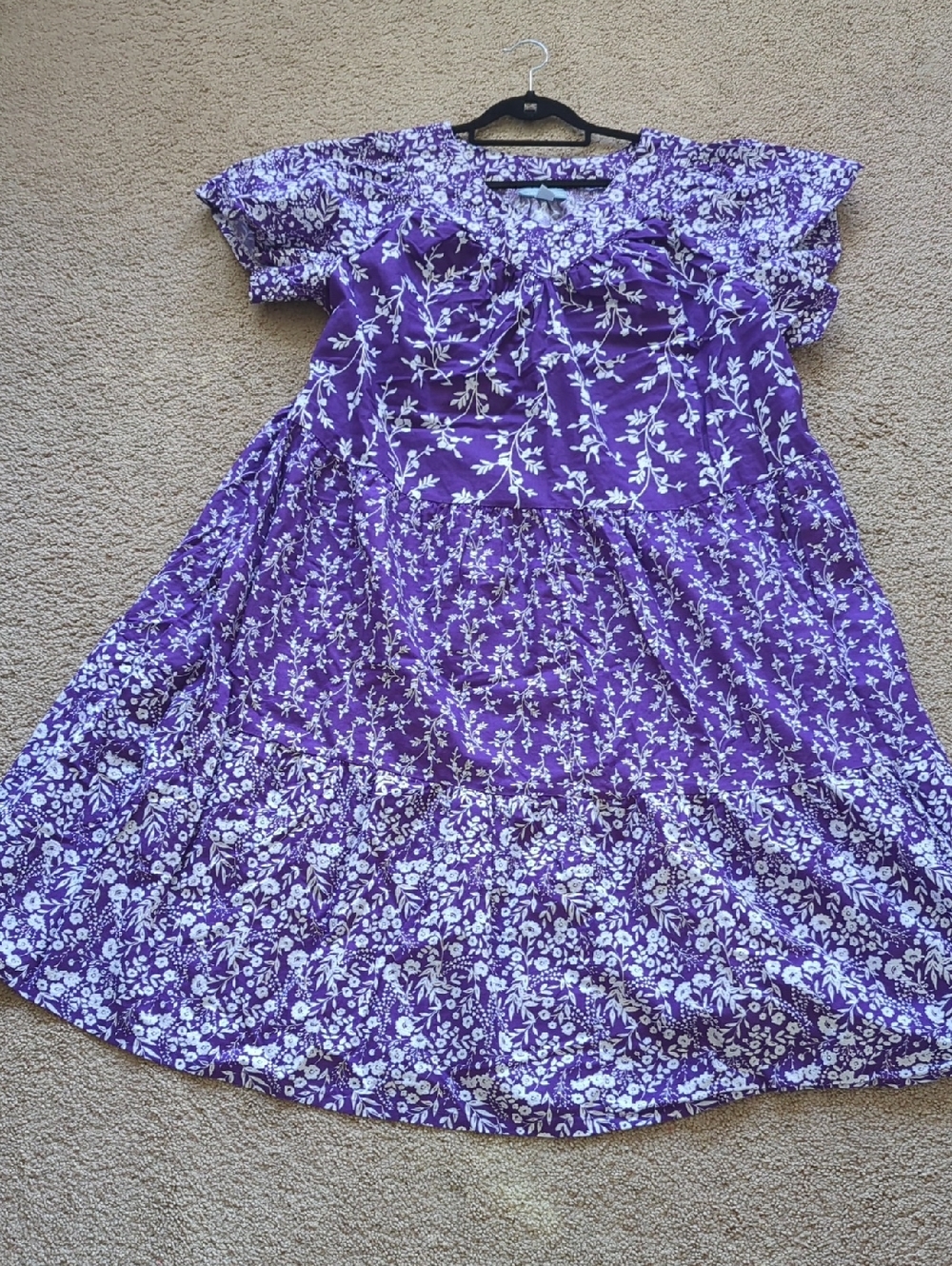 Only Necessities Purple Ladies Floral Dress/Mumu Size 1X 22/24 - Picture 4 of 12